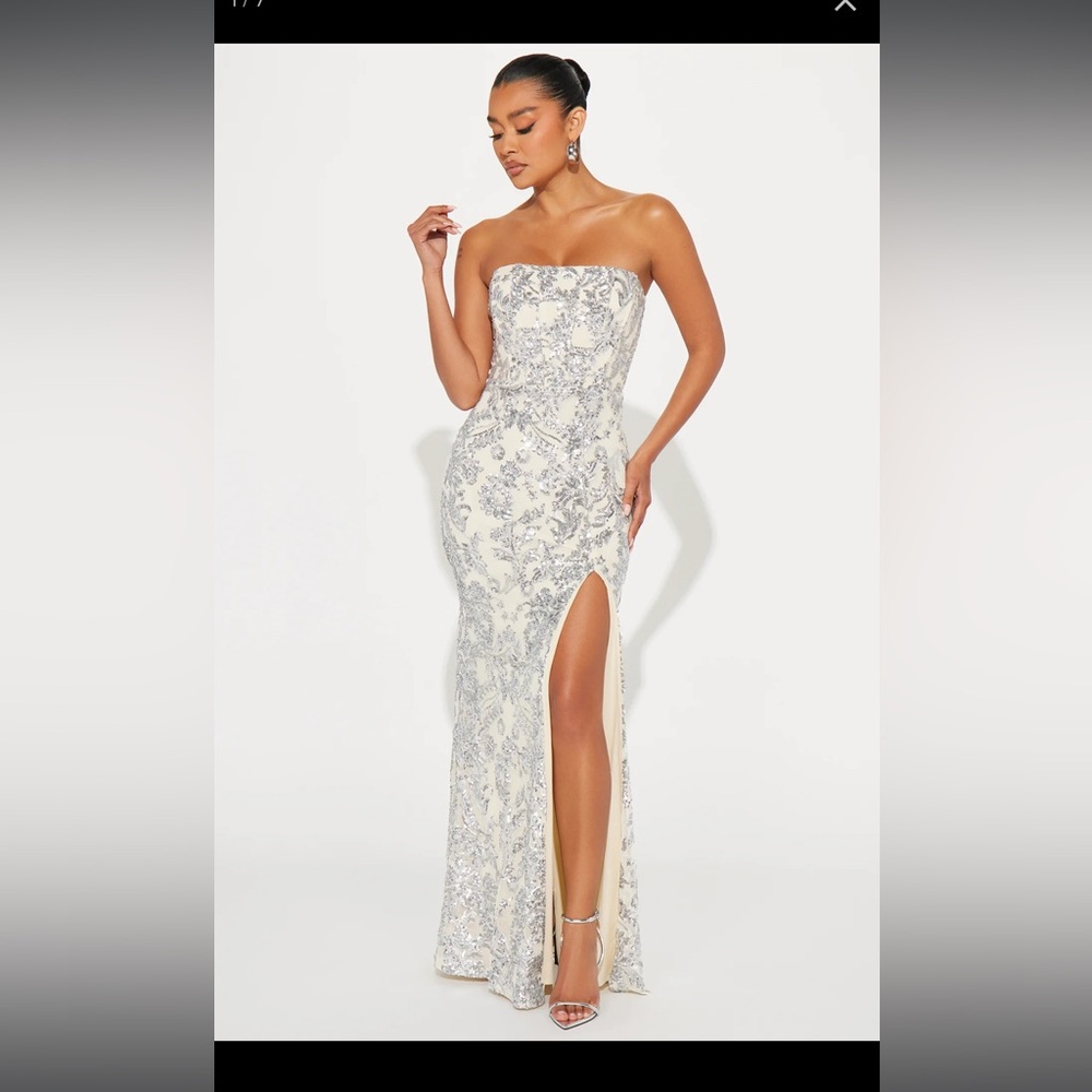 aria sequin long dress NWT small